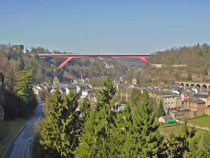 The Red Bridge in Luxembourg City
