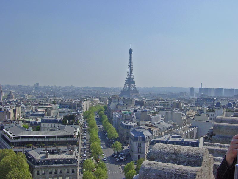 The Eiffel Tower seen from the Arc de Triomphe